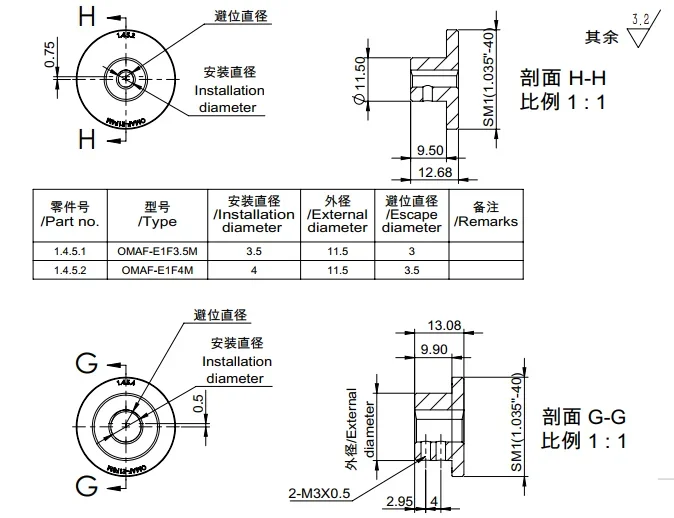 OMA series/fiber collimator/adapter/with SM1 external thread