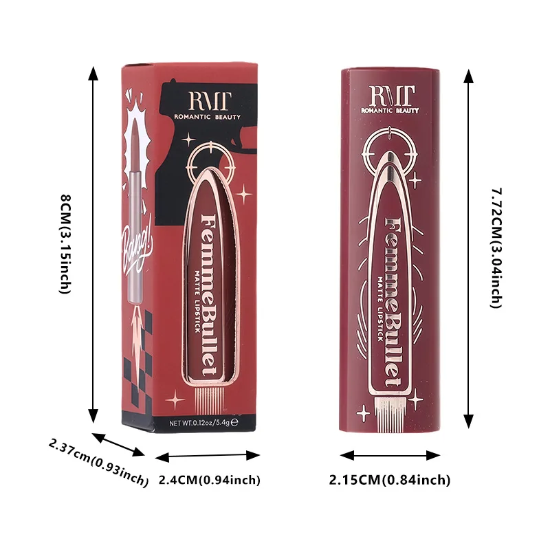 أحمر شفاه سائل غير لامع بـ 6 ألوان - أحمر شفاه غير لامع مقاوم للتحويل، تركيبة مصبوغة للغاية، مقاوم للتلطخ وتدوم طويلاً #5