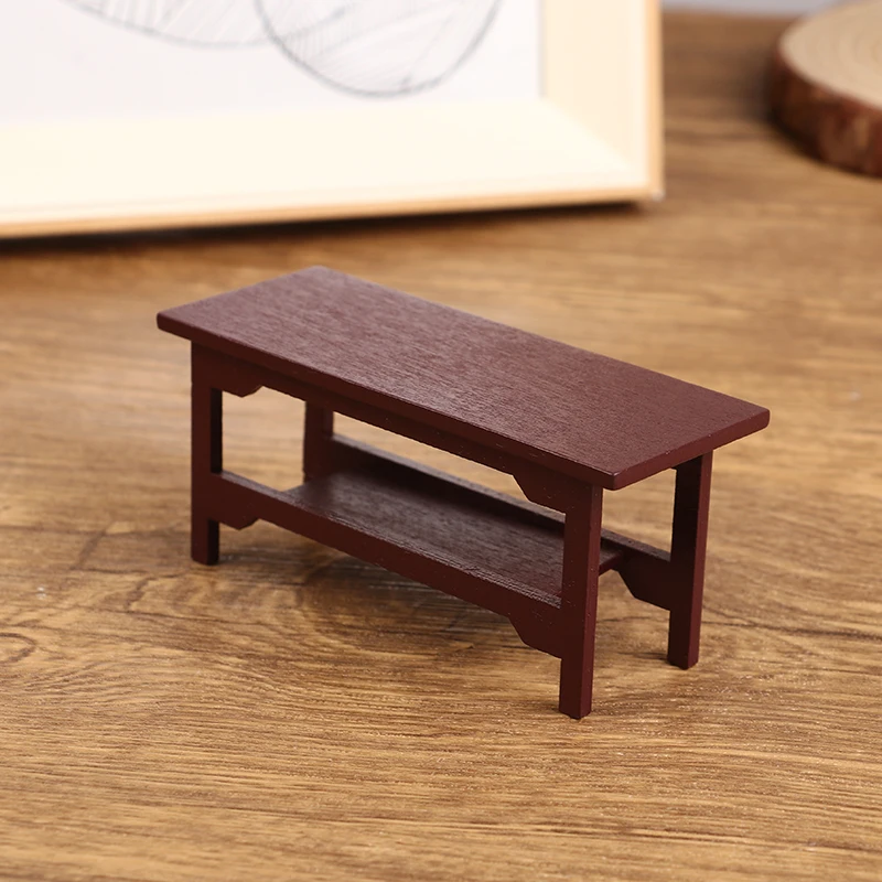 1Pc 1/12 Dollhouse Kitchen Room Furniture Dining Table Wood for Doll House Miniature Layout