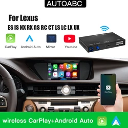 AUTOABC Wireless CarPlay Android Auto per Lexus NX RX IS ES GS RC CT LS LX LC UX GX 2014-2019 con Mirror Link Airplay Siri Voic