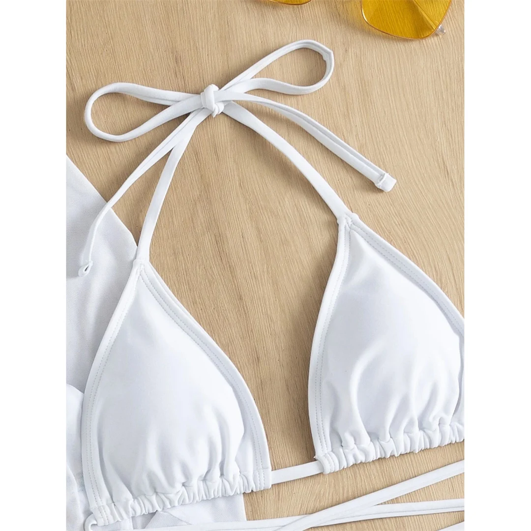 S - XL, mit Fransenrock, langärmeliges Bikini-Set für Damen, Badebekleidung, vierteiliges Bikini-Set, Badeanzug, Badebekleidung, Modell V7060. – Detail 33