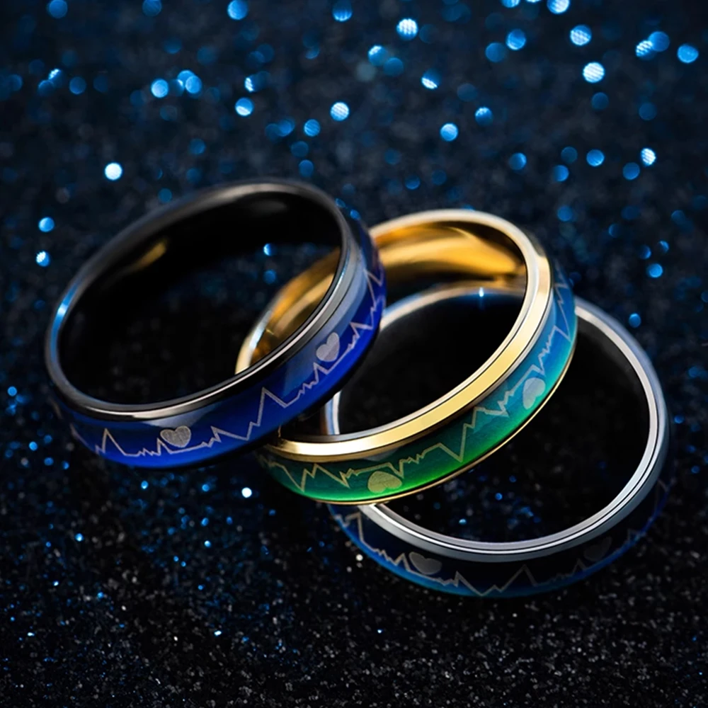 Smart Ring Men Women Temperature Monitor Waterproof Control Colour Finger Ring Male and Female Electrocardiogram Jewelry Gift