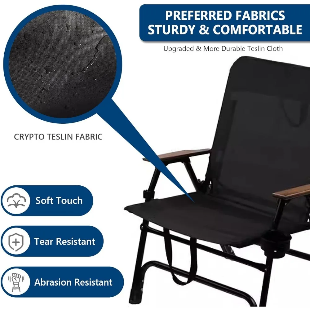 팔걸이가 있는 접이식 야외 해변 의자, 캠핑, 낚시, 잔디밭, 하이킹 및 해변 활동을 위한 내구성 있는 강철 프레임