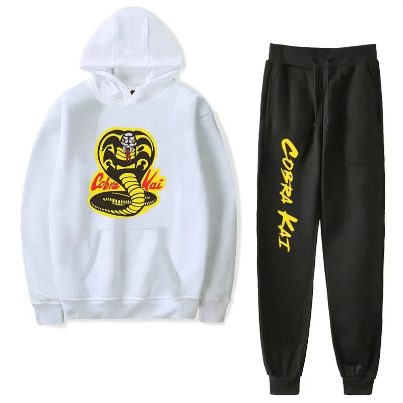 2024 New Brand Men Hoodie Suit Tracksuit Men\'s Sets Sportswear Hoodie+pants Cobra Kai Print Casual Autumn Male Fashion Clothing