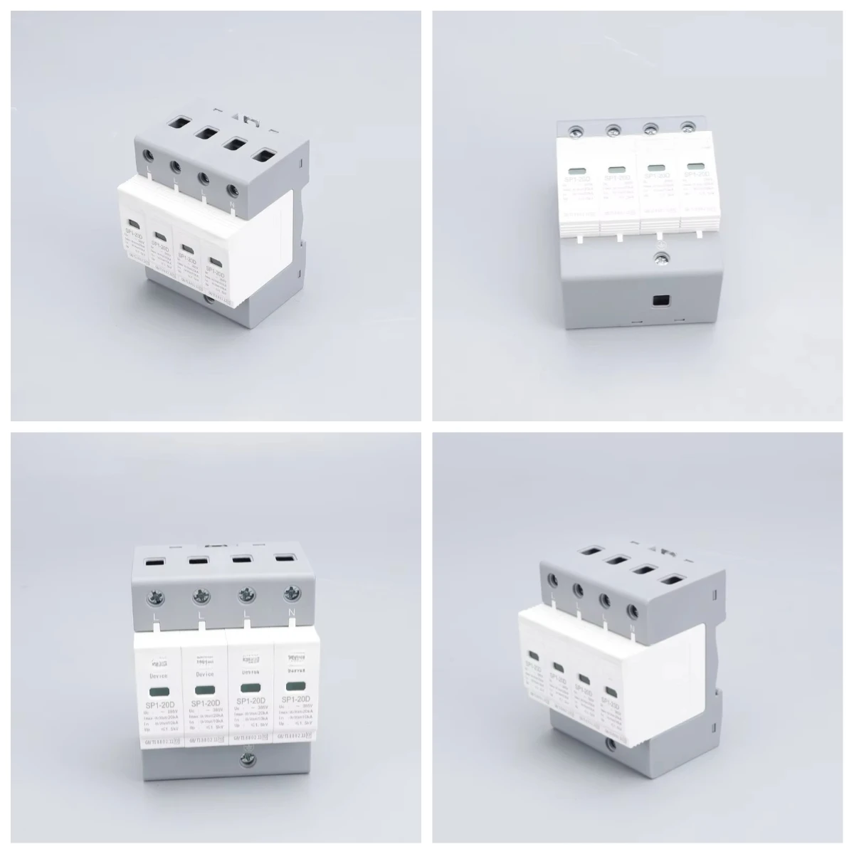 4-Way AC DC Surge Protector Industrial Low Voltage 1P 2P 3P 4P Solar System 20KA 40KA 60KA Lightning Protection Device