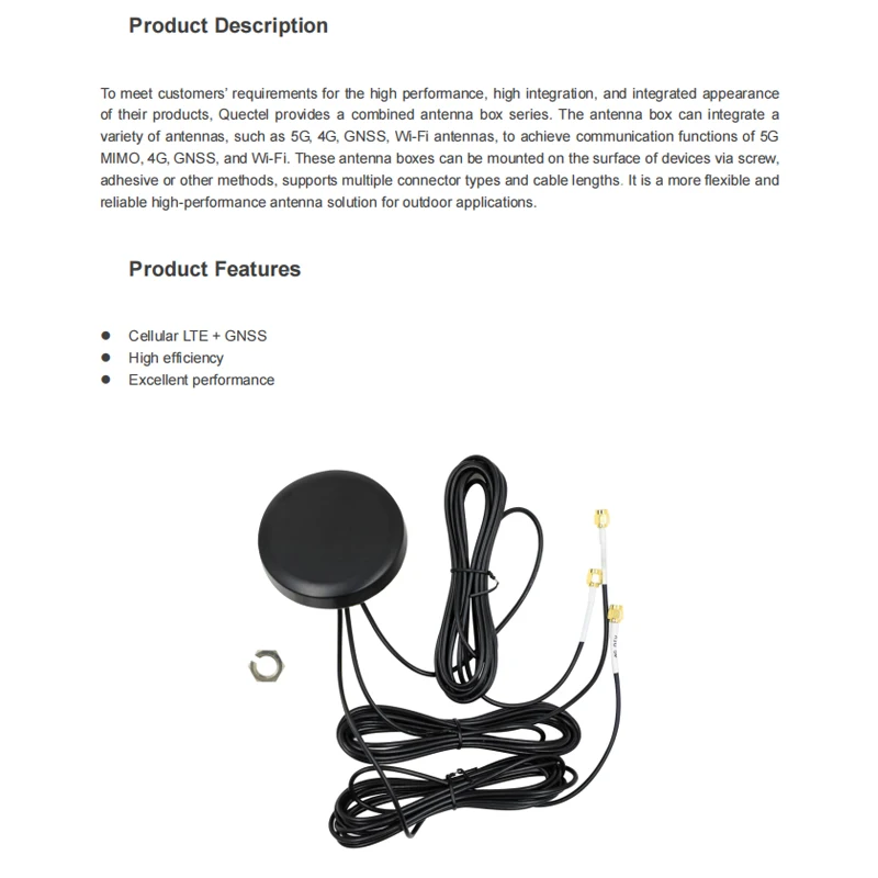Yb0014aa 4G Hoofd 4G Div Gnss 3 In 1 Antenne Sma Mannelijk