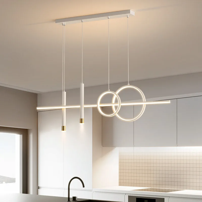 Nordic restaurant chandelier modern minimalist lamp in the living room creative post-modern designer strip bar lamp light lamps