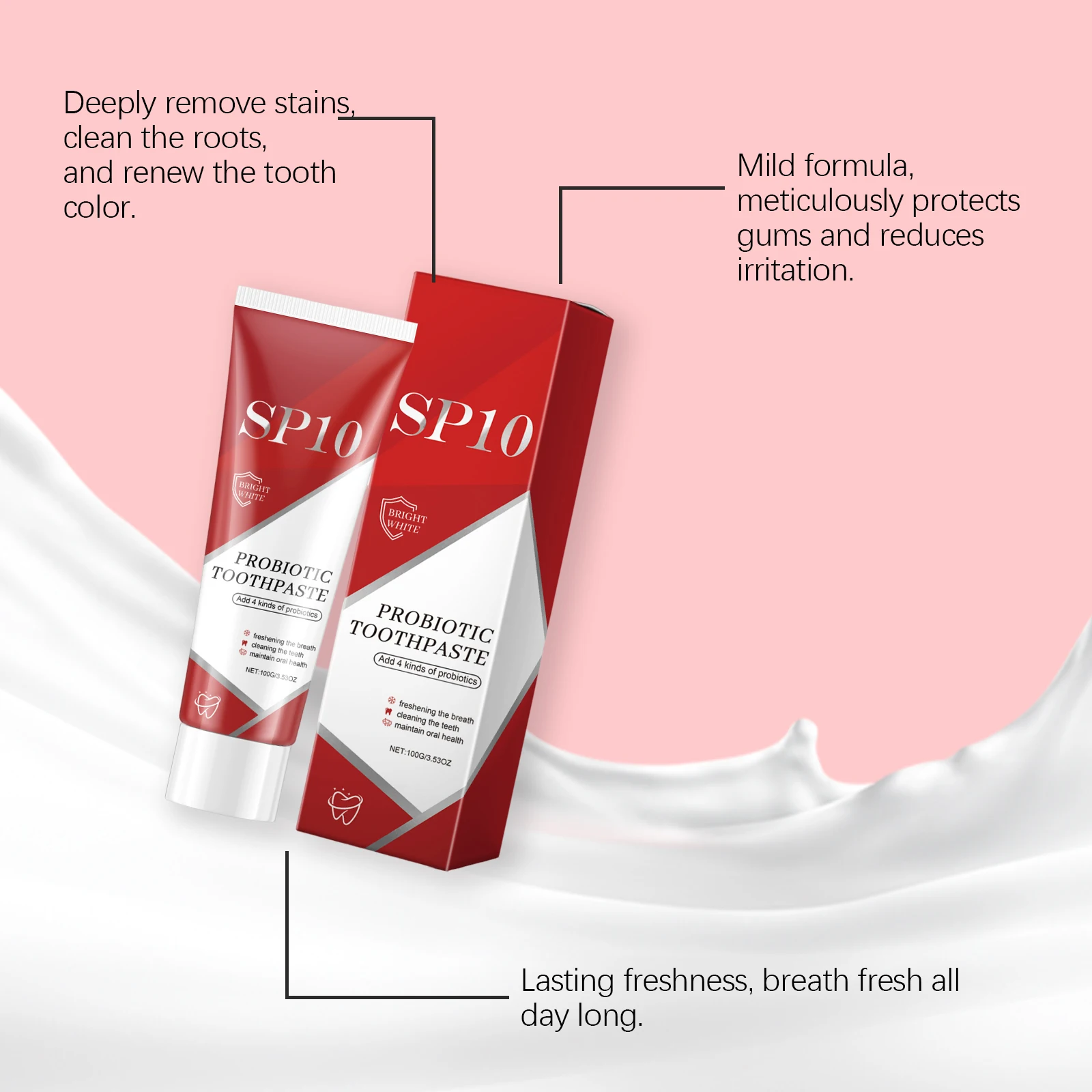 Whitening Toothpaste Dental Stains Removing Prevent Bad Breath Cleaning Refreshing Reduces Plaque Fast Stain Removal Toothpaste