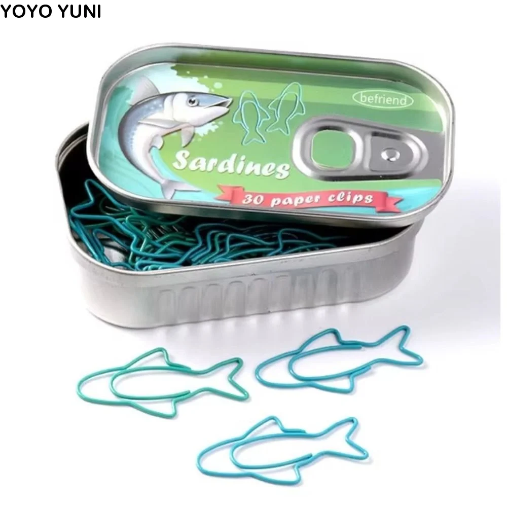 

Fish Design Paper Clips Plastic Coated Metal Material Sardine Shapes Clips Educational Paper Pin Bookmark Clips Student Use