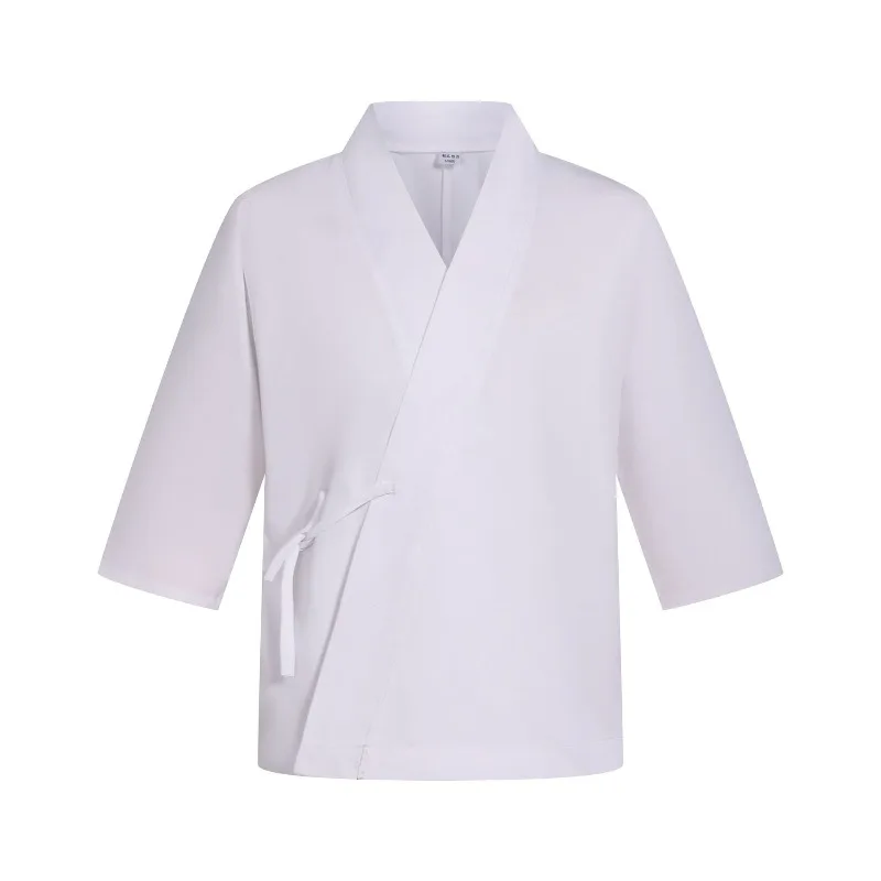 ชุดยูนิฟอร์มเชฟร้านอาหารญี่ปุ่น แขนเจ็ดส่วน ชุดเสิร์ฟซูชิแบบกิโมโน ชุดทำงานพนักงานเสิร์ฟและเชฟร้านอาหารเกาหลี