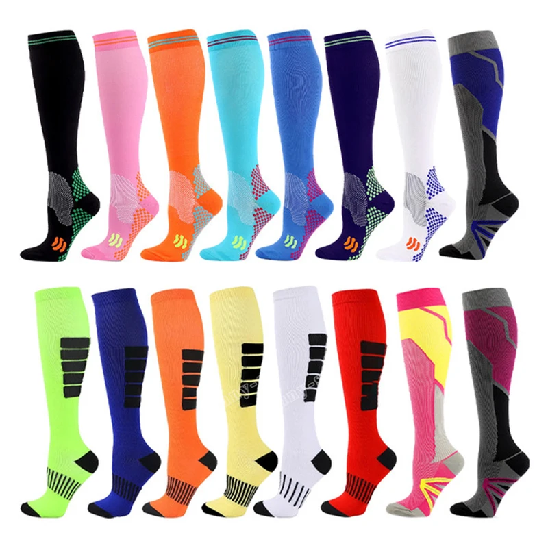 Compression Socks Marathon Football Hiking Bicycle 20-30mmhg Sports Socks Support Leg Elasticity Swelling Diabetes Varicose Vein