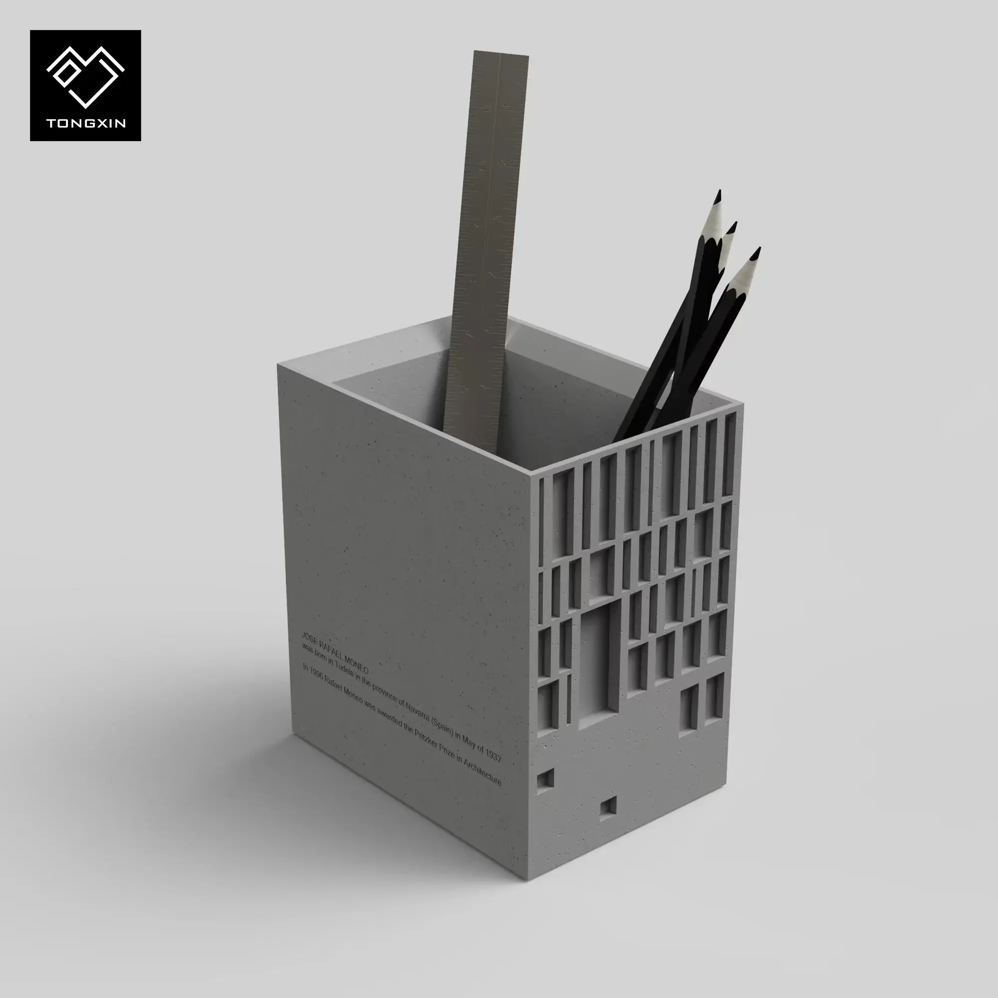 Moneo|Murcia City Hall|Cement Simple Creative Building Pen Holder Multi-Functional Stationery Storage