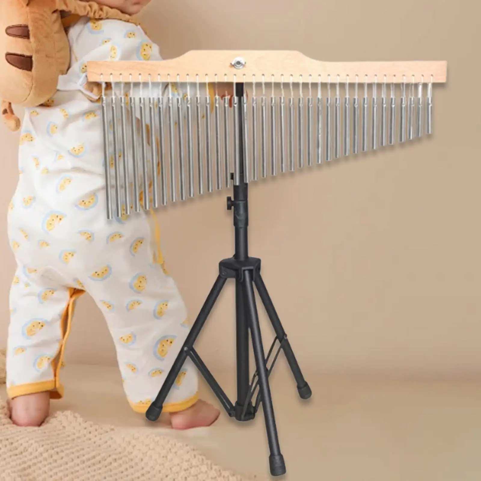 

36 Tones Musical Chimes with Adjustabale Stand Portable Teaching Aid Easy to Use Percussion Instrument for Accompaniment Adults