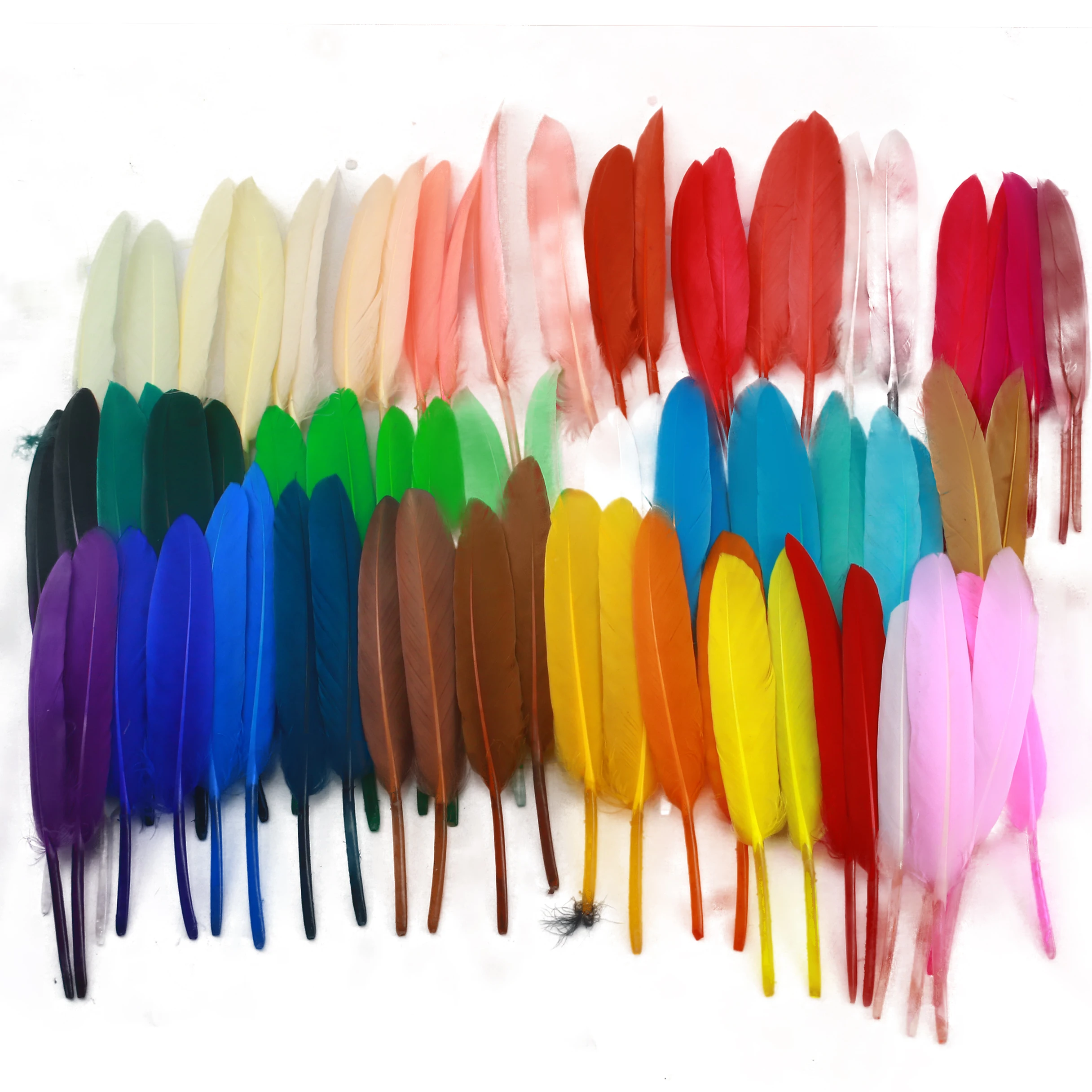 30 Colors Natural Goose Feather 4-6 Inch /10-15 cm 100 pcs DIY Carnival feathers for costume headress mask Crafts home