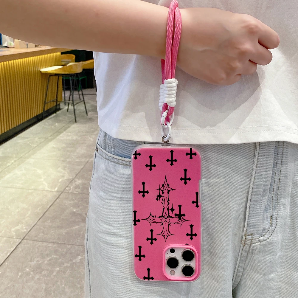 Cyberpunk Black Cross Jelly Phone Case For Xiaomi 14T 17 Pro Max 15T Pro Mi 11 Lite 5G Soft SIlicone Matte Cover With Lanyard - view 6
