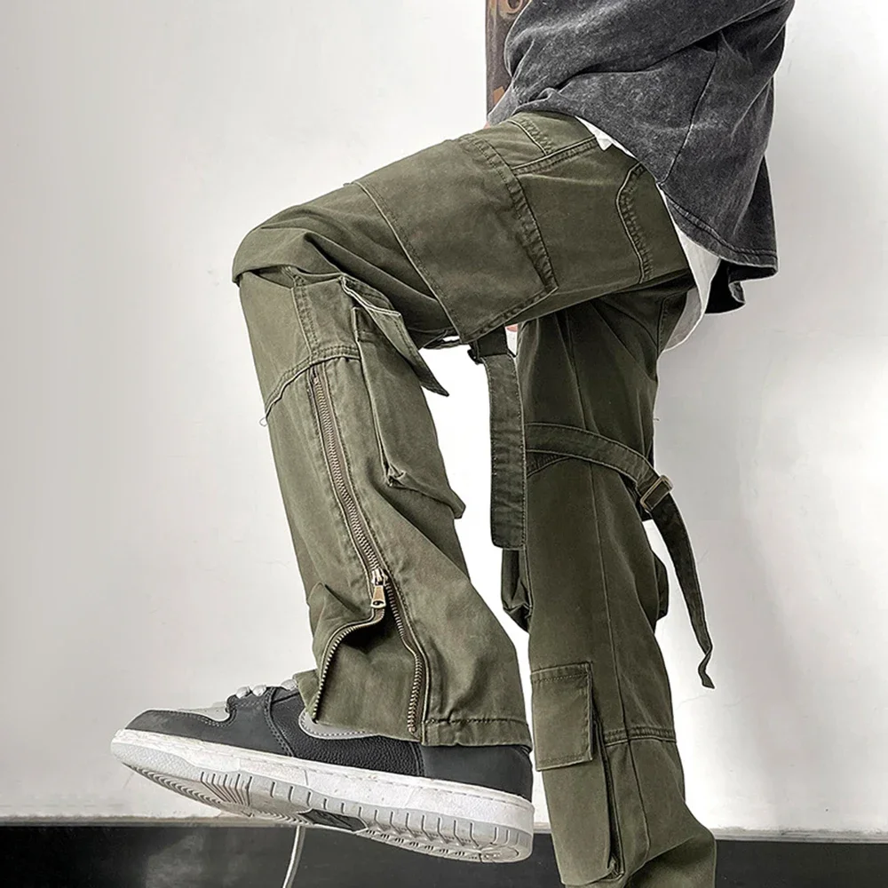 Pantaloni Cargo alla moda da uomo pantaloni Casual multitasche retrò High Street 2024 primavera e autunno nuovo stile