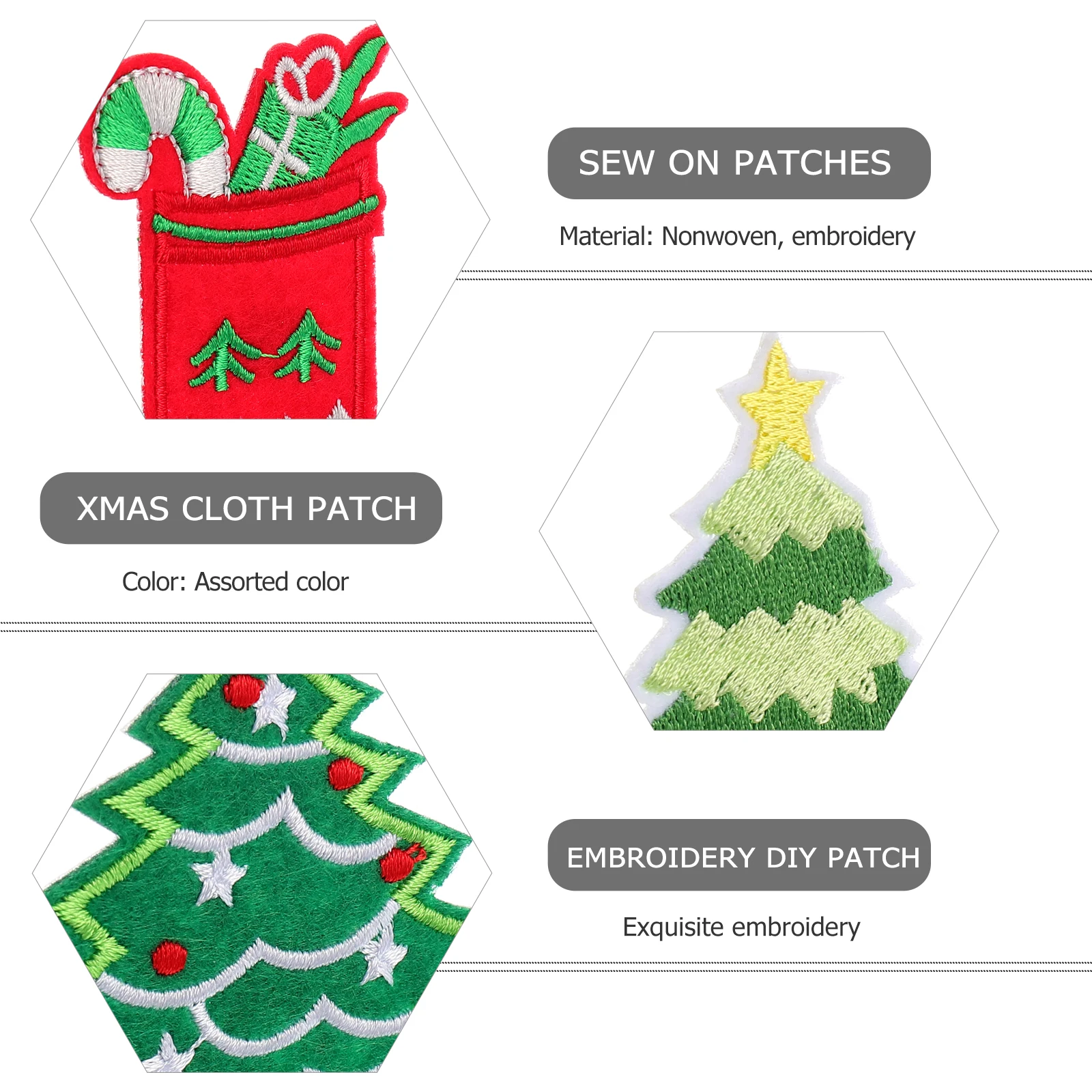 

14pcs Christmas Tree Boot Decorations Creative Cloth Patches Cartoon Clothing Elements Sew On Patches Hole Repair