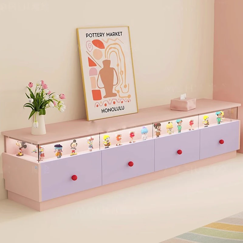 Arquivamento moderno tv stands minimalista estética acrílico armazenamento display tv stands corredor casa de bonecas suporte para tv móveis para casa