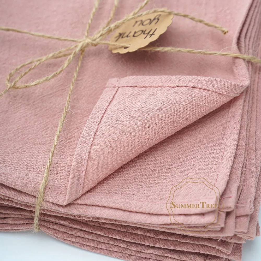 20pcs 40x40cm Cloth Napkins Washed Cotton Dinner Vintage Table Napkin Place Mats Perfect for Home Wedding Garden Party Decor
