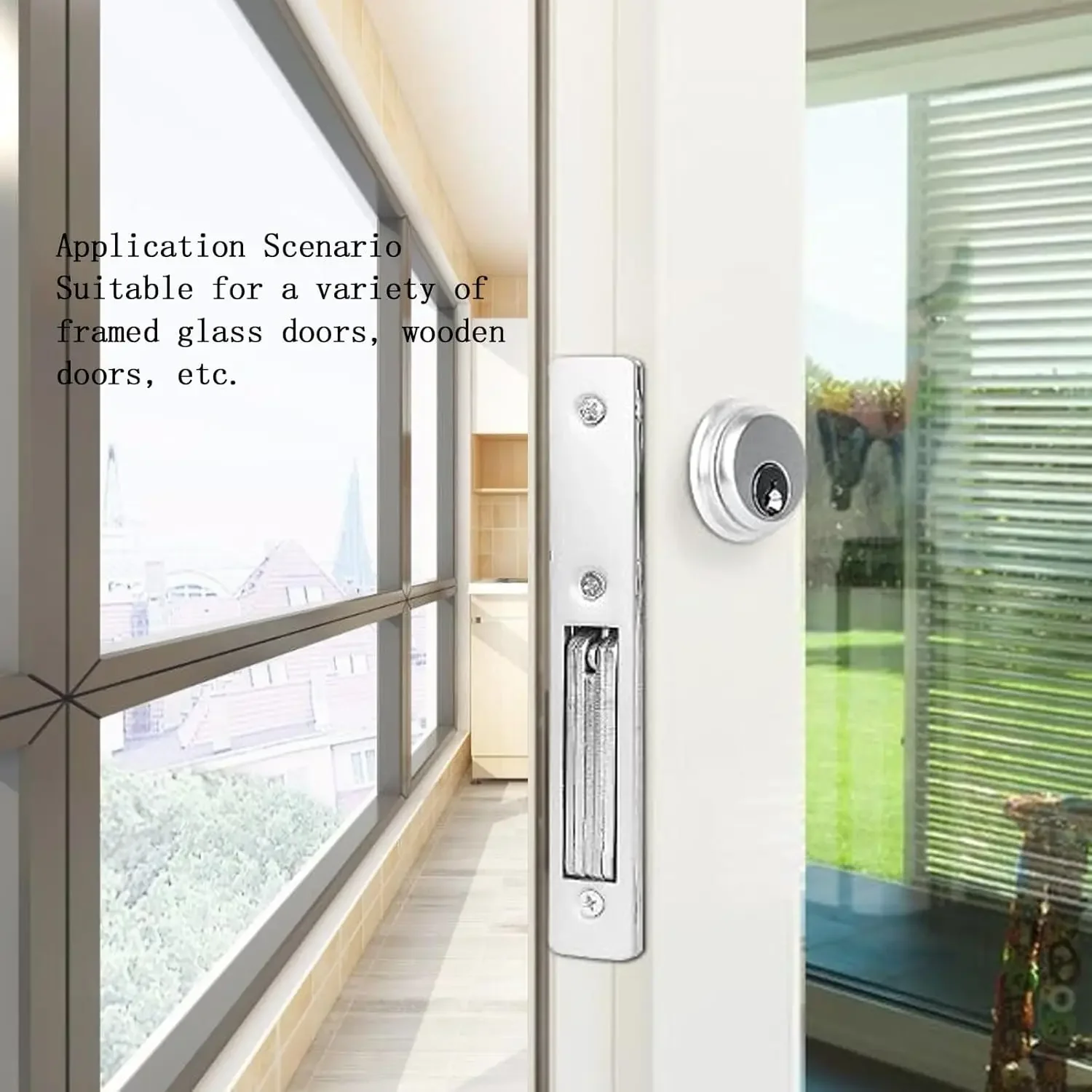 

Zinc Alloy Silvery Commercial Mortice Hook Lock with Keys Enhanced Security Store Front Door Lock Set Store Door Mortise Locks