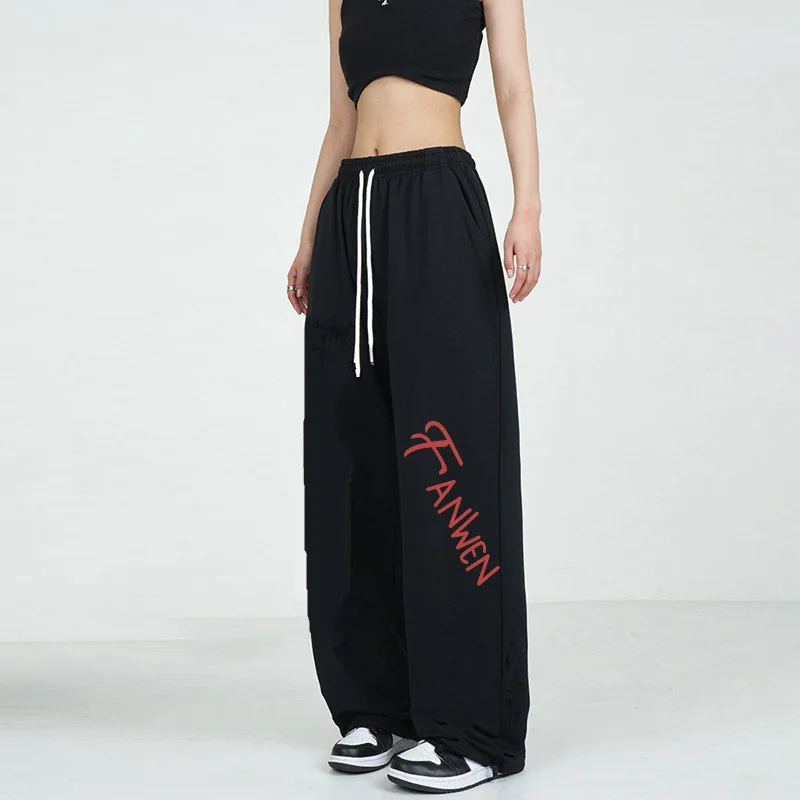 

Korean Style Hip-hop Street Dance Pants for Women Summer Fashion Black Loose Wide Leg Pants Sweatpants Streetwear Y2k Joggers