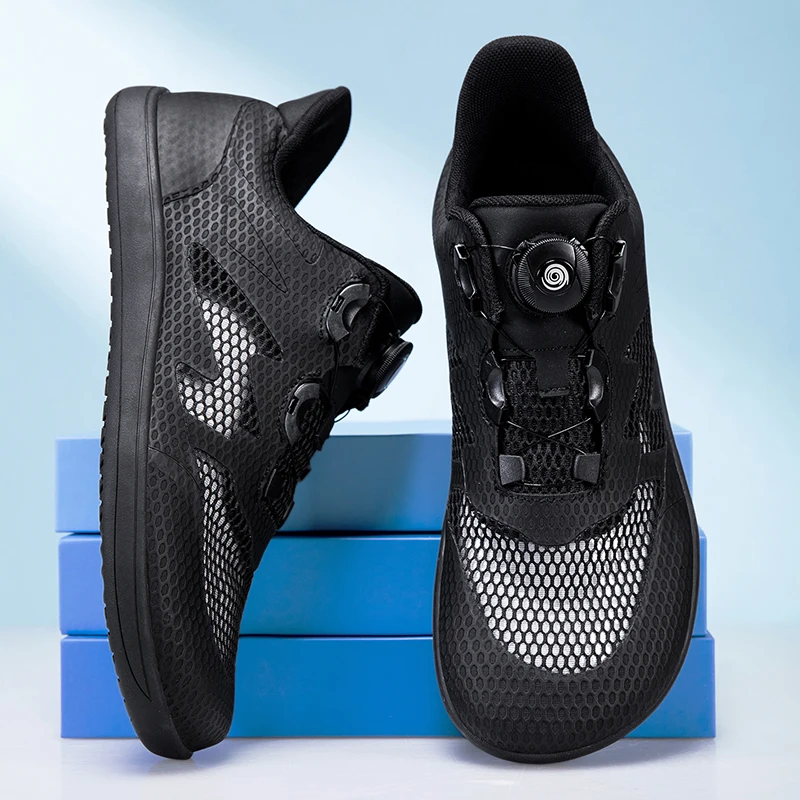 Summer Men Women Weight Training Shoes Black Wide Fitness Yoga Shoe Unisex Mesh Breathable Indoor Gym Shoes Squat Hard Pull Shoe