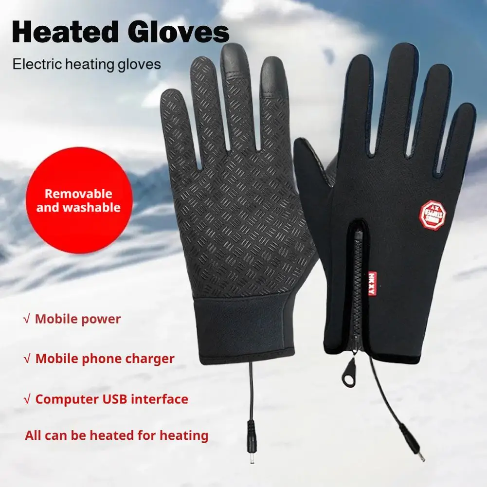Gants chauffants électriques d'hiver, pour cyclisme en plein air, conduite, écran tactile, antidérapants, pour moto, coupe-vent, résistants au froid, G3Q3