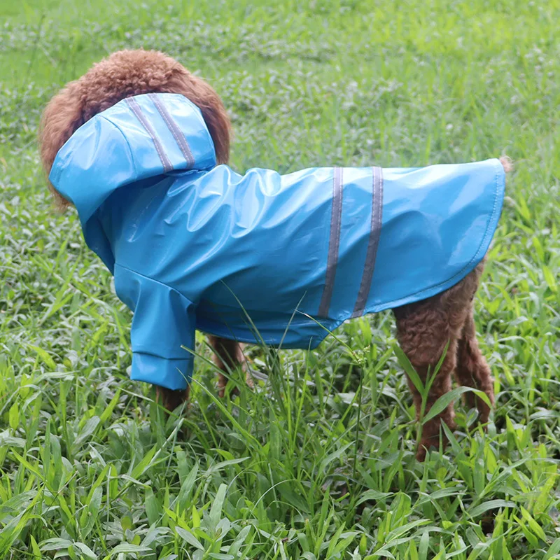 S-XL Pets Dog Clothes Hooded Raincoats Reflective Strip Dogs Rain Coat Waterproof Jackets Outdoor Breathable Clothes For Puppies