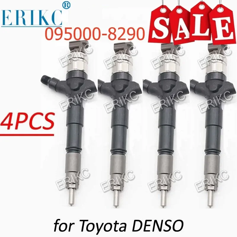 4PCS 095000-8290 Common Rail Injector 23670-0L050 Diesel Auto New Sprayer 23670-30370 for Toyota Hilux 1KD/2KD CAR ENGINE