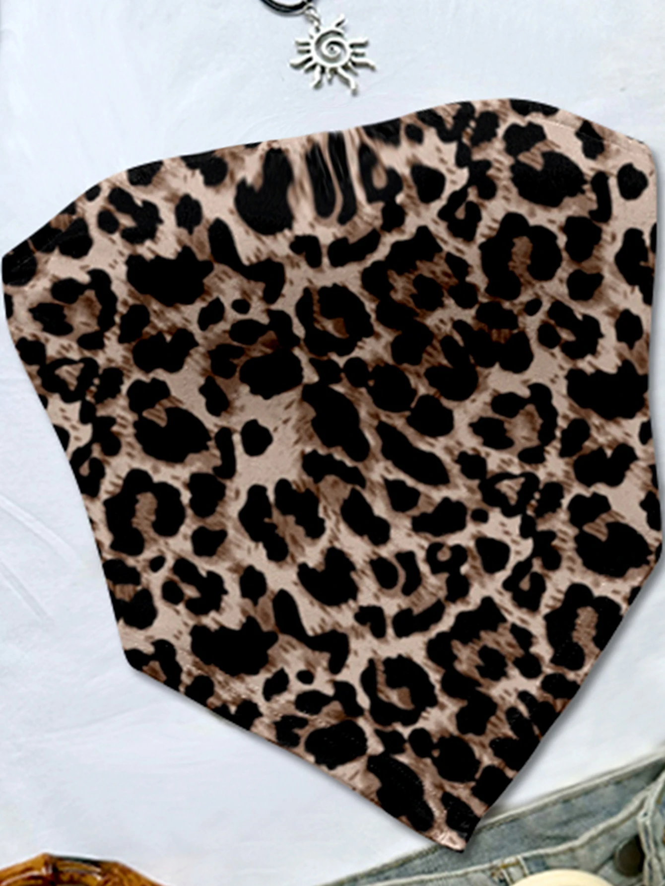 Women's Spring Summer Fall New Boho Beach Vacation Leopard Print Slim Fit Bustier Crop Stretchy Multi-Color Tops