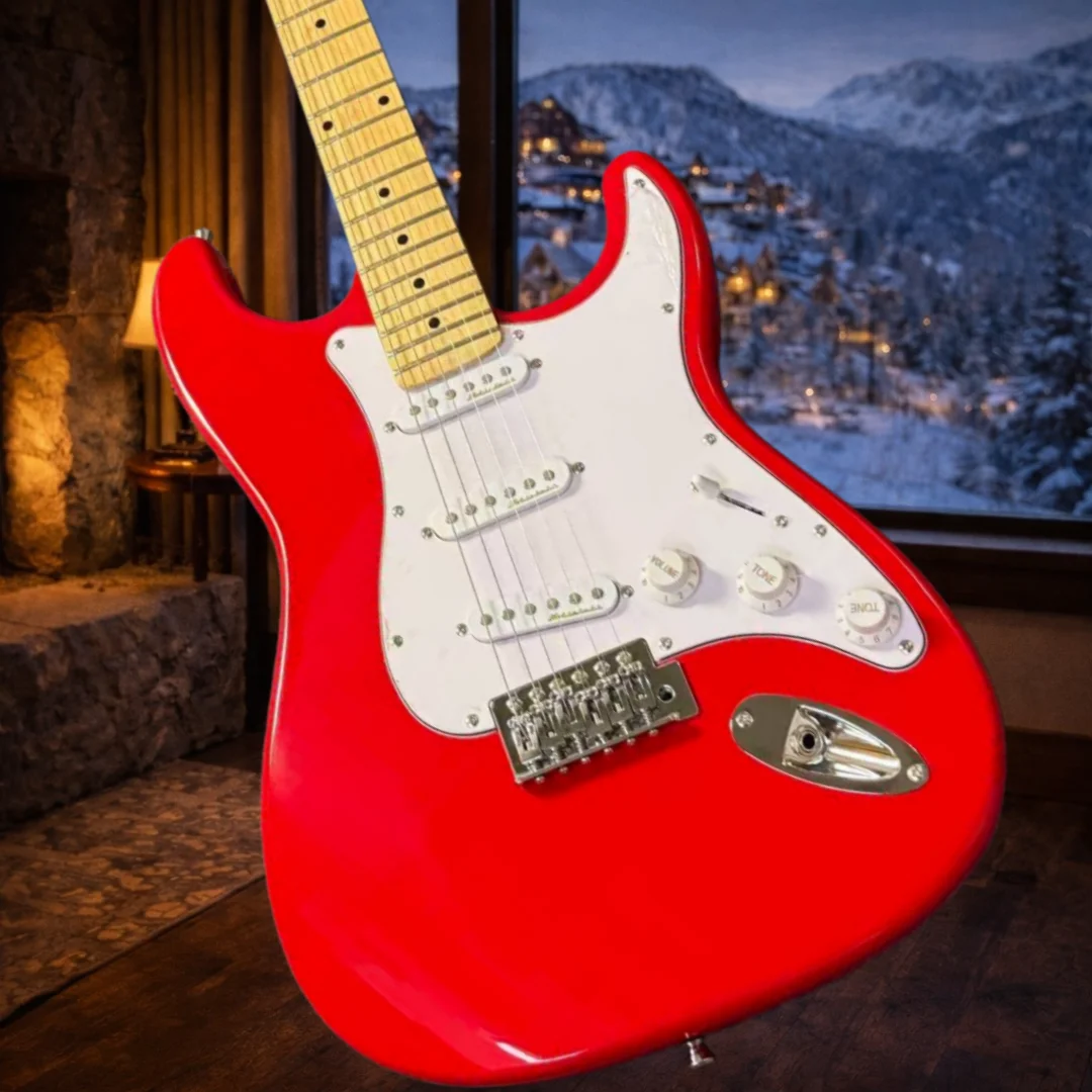 Deutsches Lager: 39 Zoll Rote E-Gitarre mit 6 Saiten, SSS-Tonabnehmern, Fester Brücke und Palisander-Griffbrett