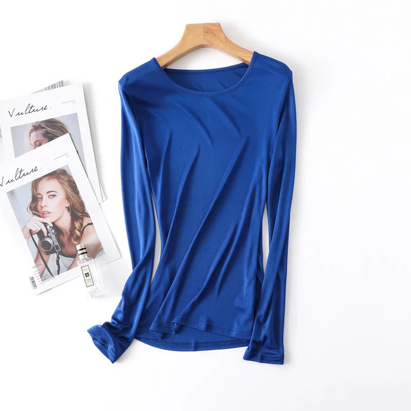 

Women Mulberry Silk Heated T-Shirts Long Sleeve Undershirt LINGERIE Tops Vest