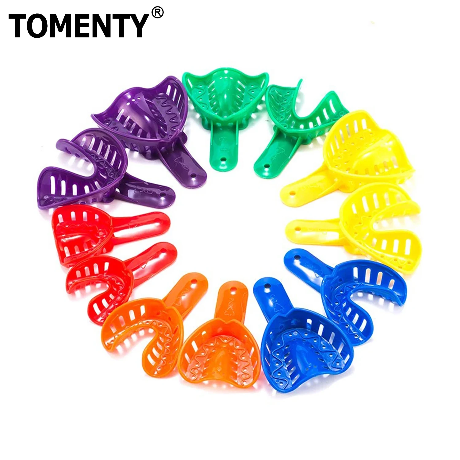 

12Pcs TOMENTY Dental Impression Trays Colorful Teeth Holder Dentist Materials For Adult And Children Oral Care Tools