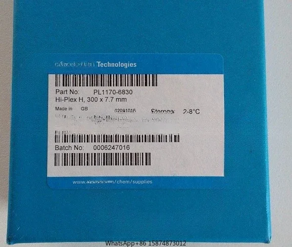 For Agilent Hi-PLEX H Hydrogen Ion Exchange Column 300x7.7mm 8um PL1170-6830