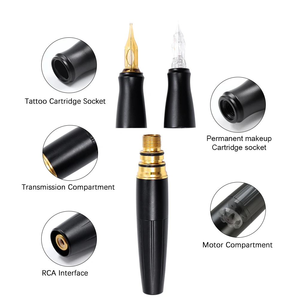 Dual Newest Permanent Makeup Tattoo Machine Swiss Coreless Motor RCA Rotary Tattoo Pen Microblading Eyebrow Lip With Cartridge