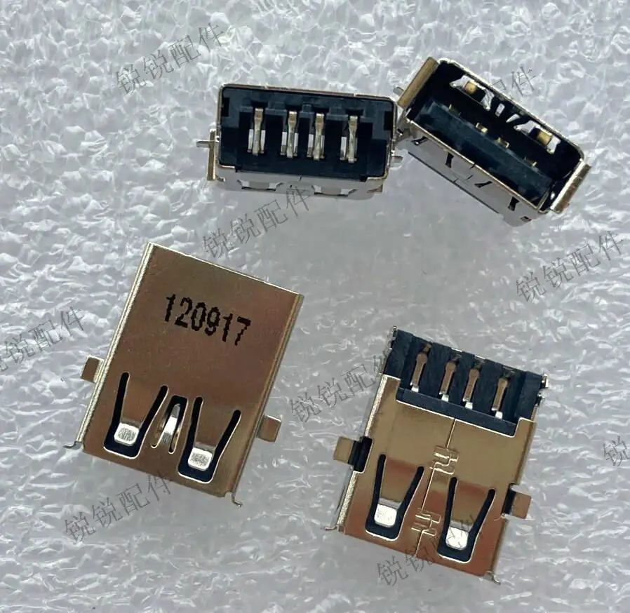 For USB2.0 A type sinking plate 90 degrees in-line, crimping, notebook USB female seat 4P long body USB connector