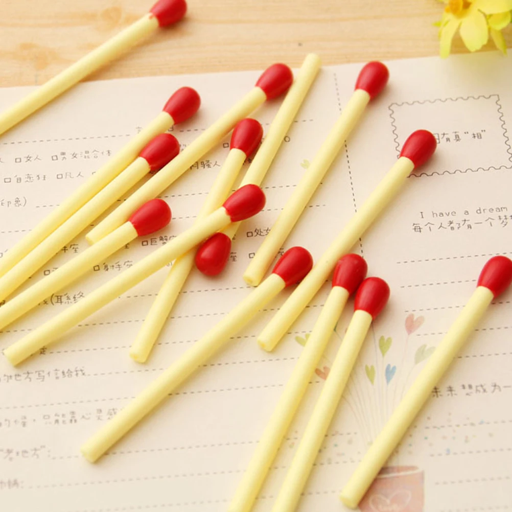 

40 Pcs Match-shaped Ballpoint Pen Unique Writing Cartoon Portable Plastic Lovely Kids Student Gifts School Supplies