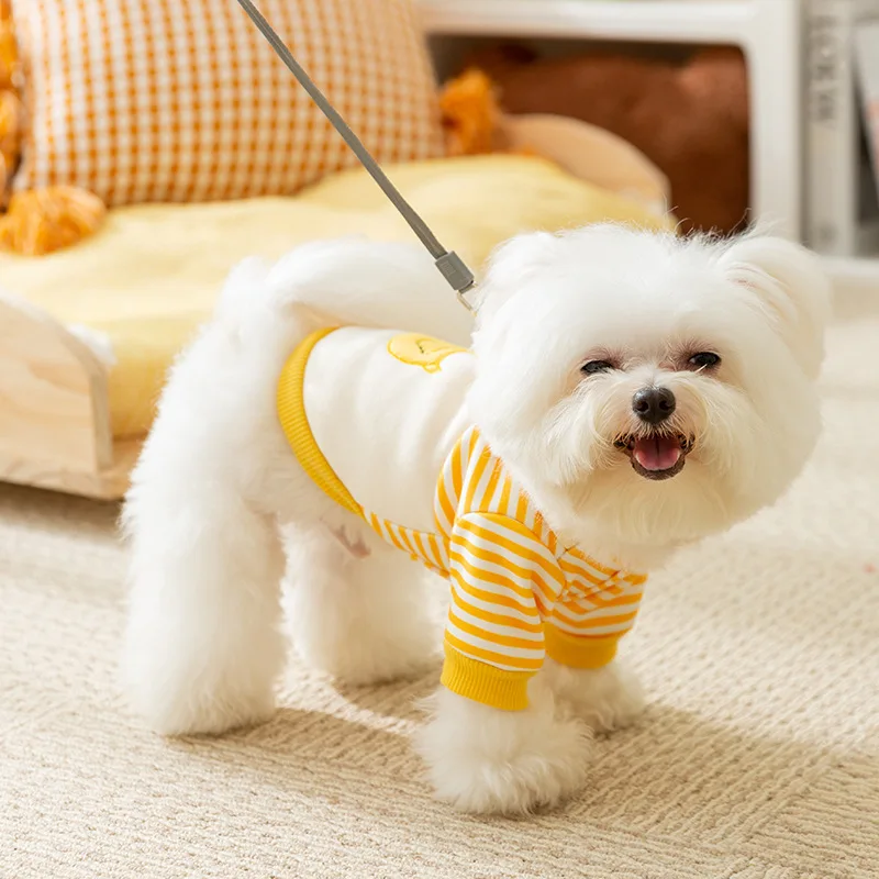 Fashion Striped Dog Hoodies Autumn Dog Clothes Animal Pattern Puppy Pullovers Cute Soft Cat Hoodies Pet Sweatshirt Dog Costumes