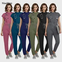 Niaahinn-uniforme quirúrgico para enfermera médica, mono exfoliante para mujer, ropa de trabajo para salón de belleza, clínica, médico, enfermería, monos para correr