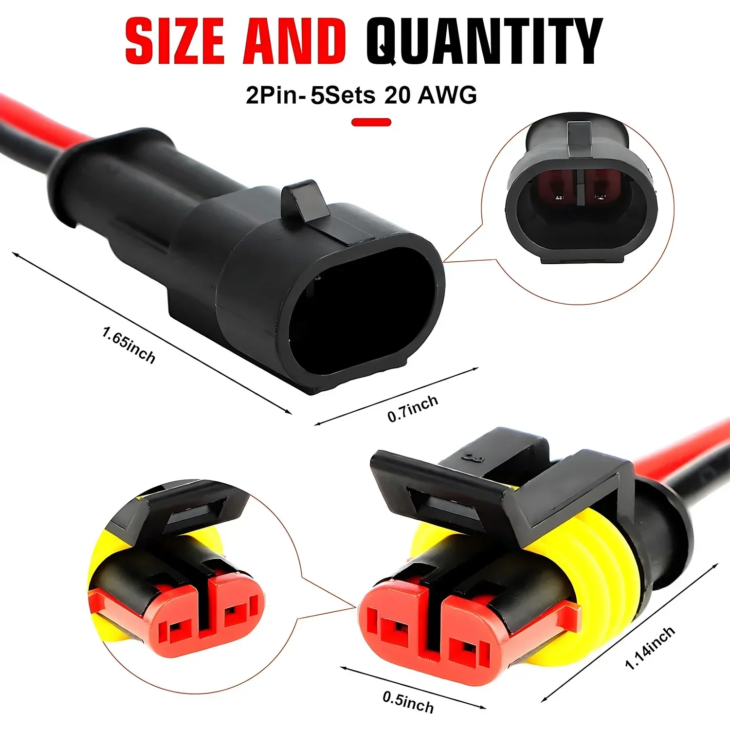 40x Wasserdichte 2-polige Steckverbinder 12V – Für Auto, Motorrad, LED & Boot – Einfach Einstecken, Kein Löten 40x Wasserdichte 2-polige Steckverbinder 12V – Für Auto, Motorrad, LED & Boot – Einfach Einstecken, Kein Löten
