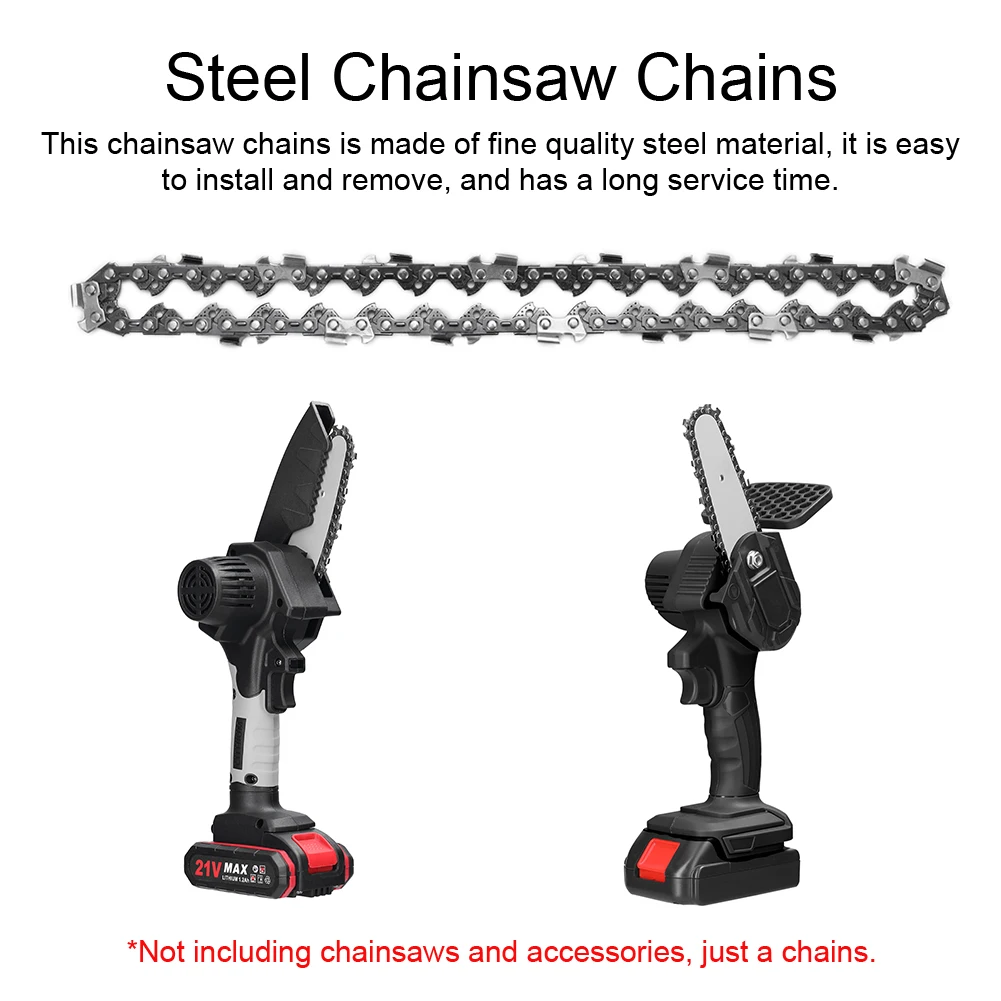 4/6/8 Inch Mini Steel Chainsaw Chain Metal Saw Chain 28/36/45 Drive Electric Saw Accessory Replacement Chainsaw Saw Chain