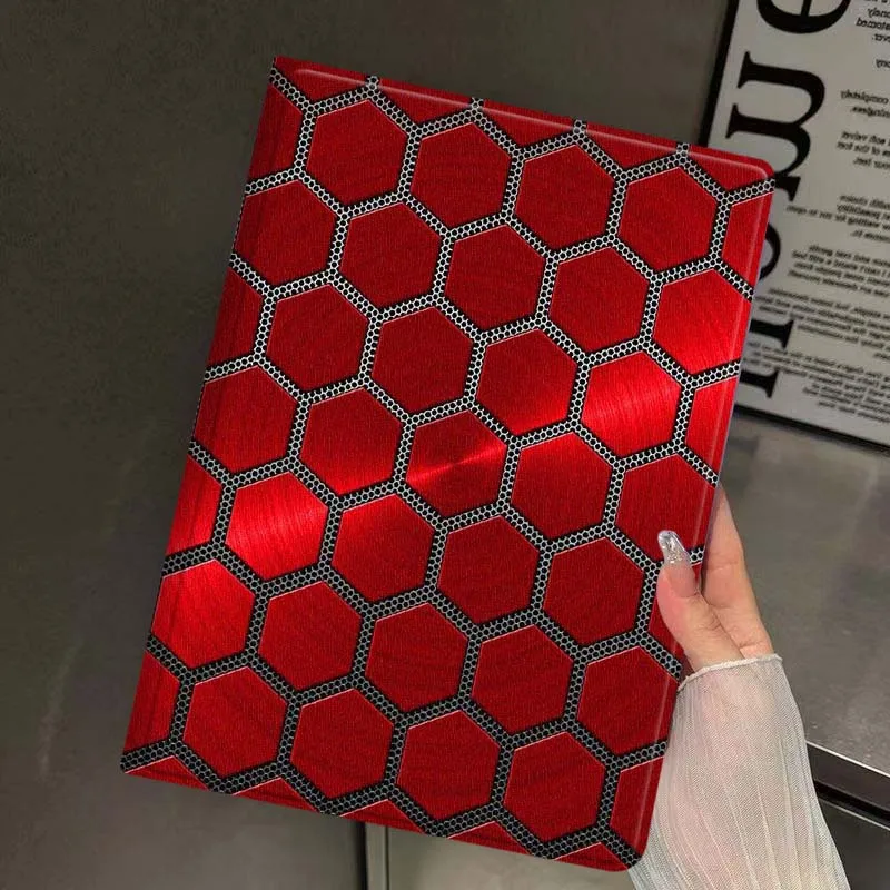 Cartoon Hexagon Pattern Cover For iPad Pro Mini Air 1 2 3 4 5 6 7 10 11 th 8 9 gen 11 M4 M5 Foldable Tablet Case