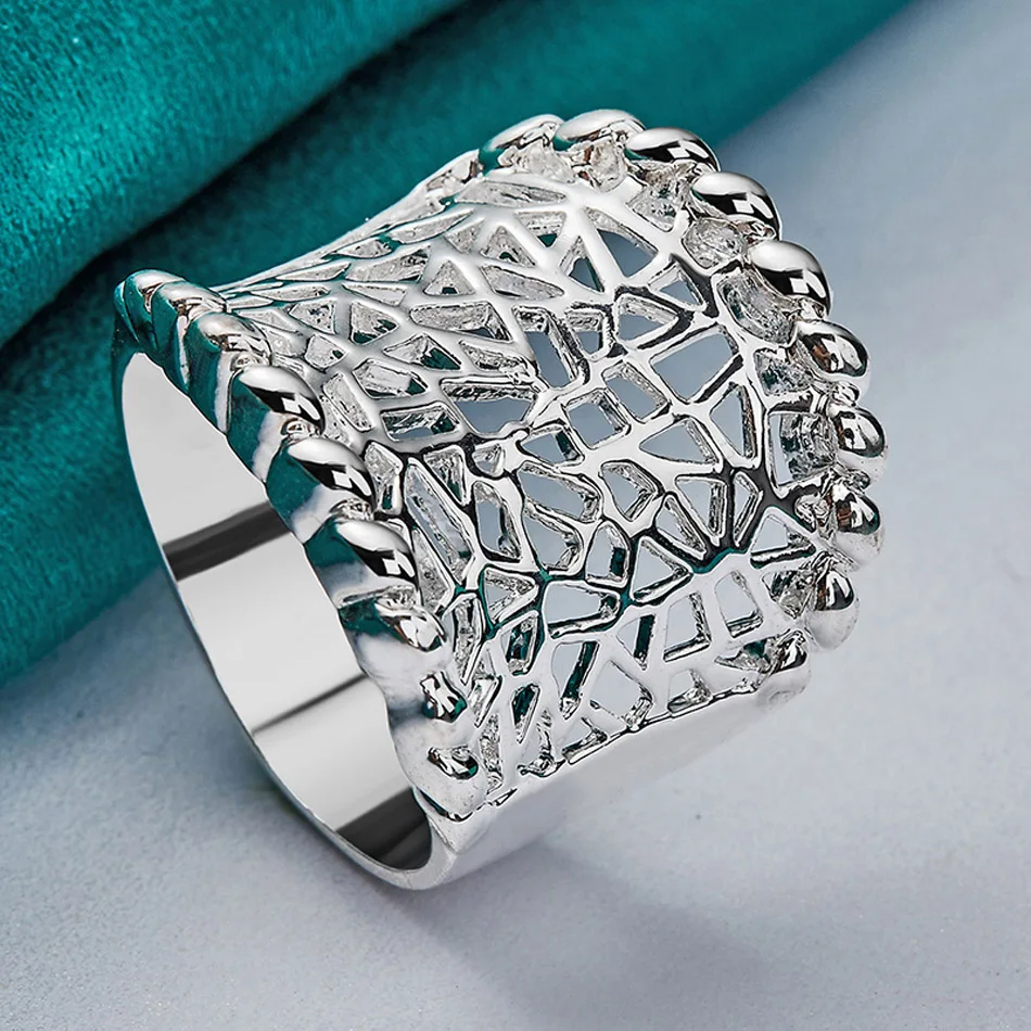 URMYLADY 925er Sterlingsilber, konkav, hohl, 7–10 # Ring für Frauen, Hochzeit, Party, modischer Charm-Schmuck – Detail 4