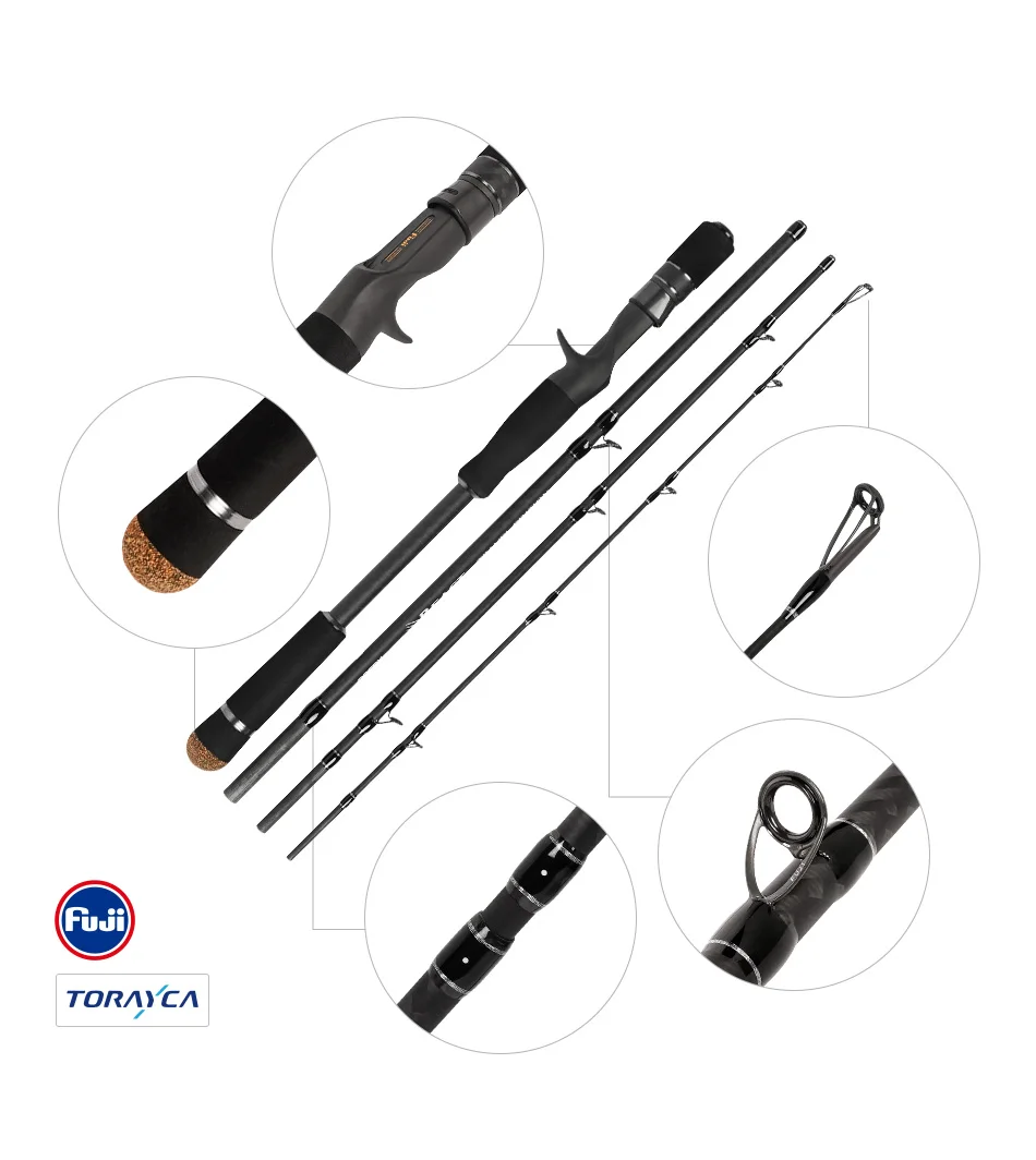 Noeby 5-teilige 1,83m 2,13m Beast Travel Edition Angelrute 9kg Tragkraft Fuji-Teile Salzwasser Süßwasser Rute für Bass Barsch Ruten – Detail 12