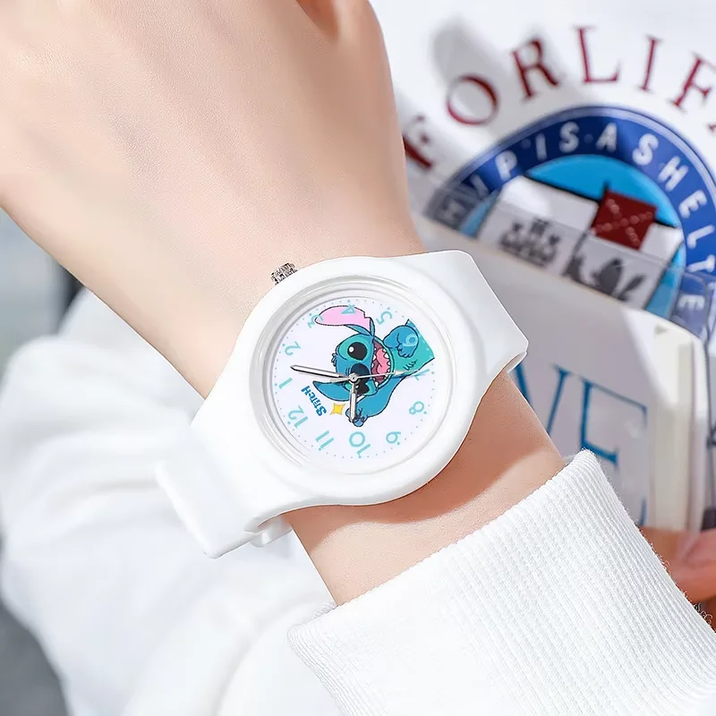 Disney Cartoon Stitch Children's Watch Silicone Strap Round Quartz Watch High Quality Anime Figure Fashion Birthday Gifts view 2