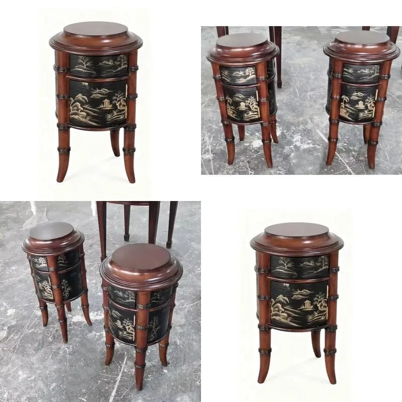 Hand Painted Chinese Art Solid Wood Decorative Table