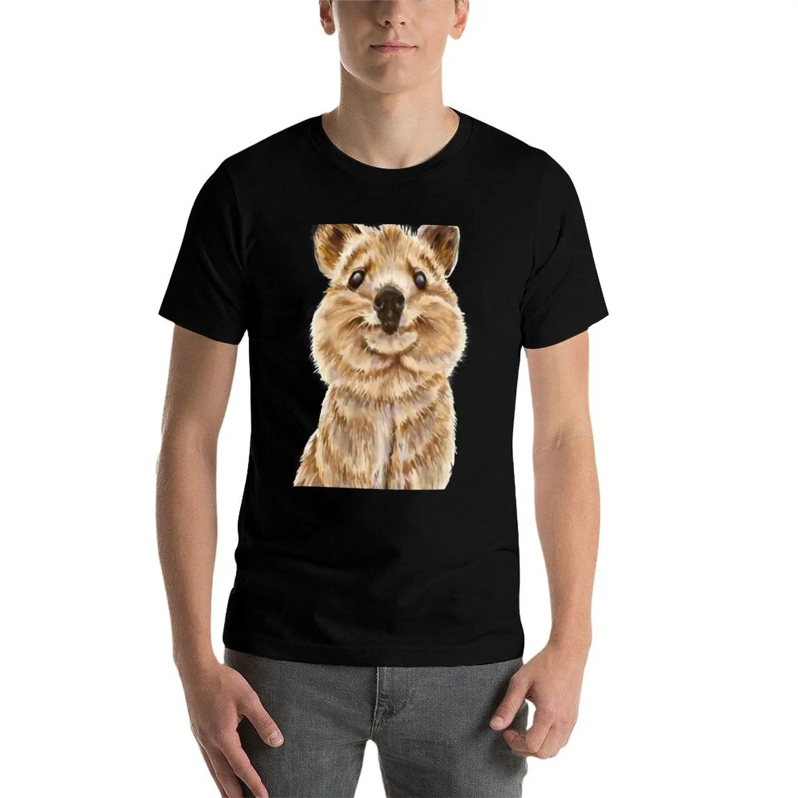 

Quokka, the happiest wildlife on Earth T-Shirt man t shirt cotton cotton tshirt 100% t shirts for man pack white T-Shirt