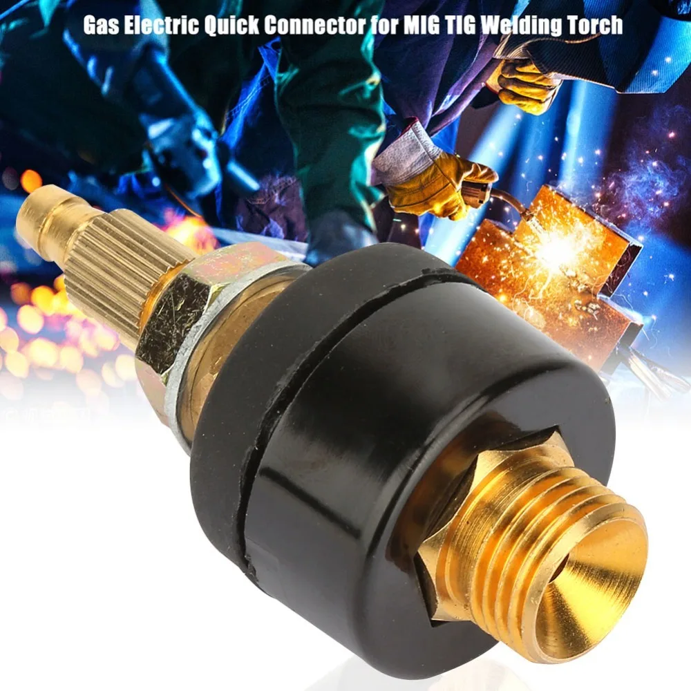 M16 x 1.5 Gas Electric Connector Quick Connect Gas Electric Welding Torch Connector Copper Welding Nozzle Connector