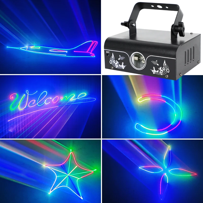 

Jumping Lantern RGB Laser Projector with Remote Control for Party Home Decor DMX Festival Show Accessory with Rotation Pattern
