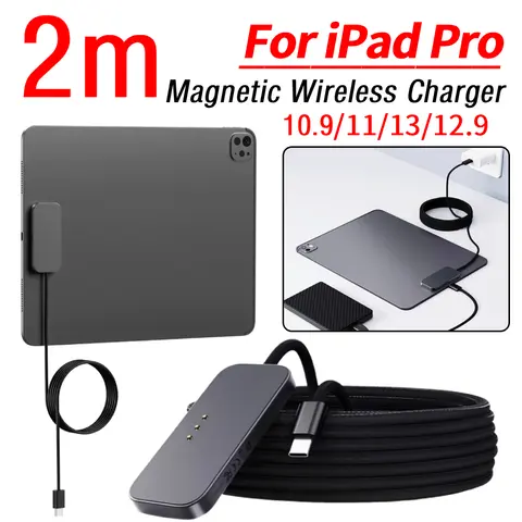 Connecteur de charge rapide 35/18W pour Ipad Pro 11/12.9/13, carte de charge magnétique sans fil avec câble USB-C pour iPad Air 10.9
